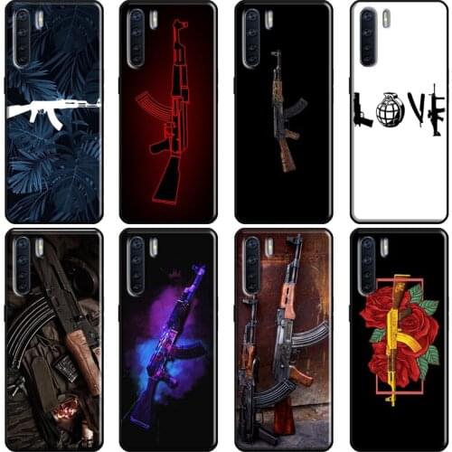 AK47 Handgun Gun BUllets Soft For OPPO A52 A72 A83 A91 A5 A9 A53 A31 2020 F5 F7 Reno 4 Pro 2Z A5S A1K A15 Case