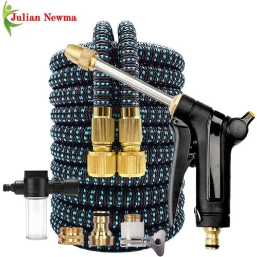 New Expandable Garden Watering Hose High Pressure Car Washer Metal Water Gun Flexible Magic Hose Pipe Garden Sprayer Irrigation