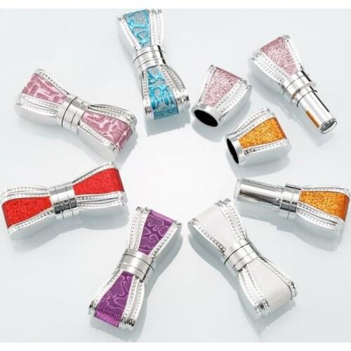 Wholesale Empty 12.1 colorful Bowknot Shape Lipstick Tube with diamond 30pcs