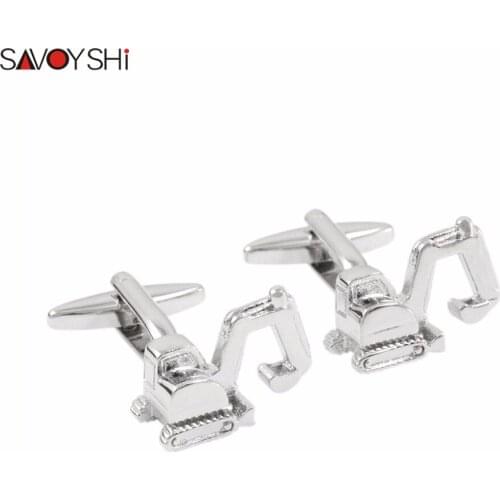 SAVOYSHI 3D Excavator Model Cufflinks For Mens Shirt Cuff Buttons High Quality Novelty Car Cufflinks Brand Groom Jewelry Design