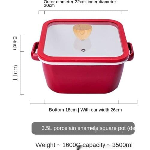 Soup Pot Thickened Red Braised Hot Pot Household Gas Induction Cooker Special Use Binaural Stew Pot Enamel Pan