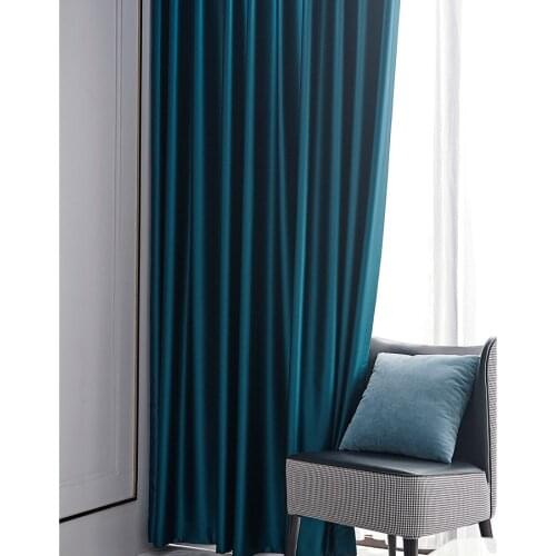 Custom Light Luxury Nordic High Precision Blackout Heat Insulation Curtains for Living Room Bedroom Chaise Satin Curtains Tulle