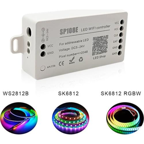 LED Wifi SP108E Magic Controller WS2812B WS2813 Etc LED Strip Module Light Smart APP Wireless Control IOS 10/Android 4.4 DC5-24V