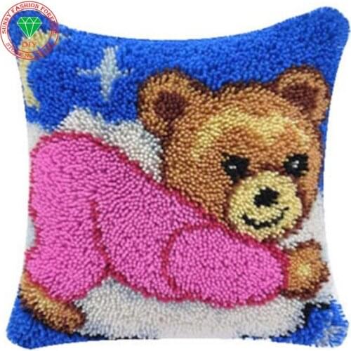 Bear Needlework Home Decor Cross-stitch Latch hook rug kits carpet cushion Patchwork Pillowcase diy pillowcase embroidery thread