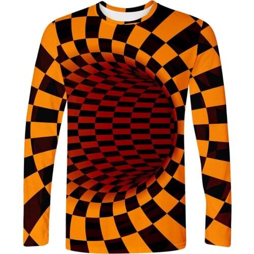 WAMNI 3D Long Sleeve Tshirt Hip Hop Paisley Funny 3D Bottomless Hole Soft Long Shirt Men Woman Outerwear Tee Dropshipping