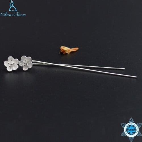 Ann & Snow Luxury 925 Sterling Silver Plant Long Flower Earrings for Women Sterling Silver Jewelry