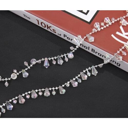 10Meter AB Crystal Water drop Bead Pendant Chain Door Curtain Wedding Party Christmas Holiday Venue Home Hotel Decoration