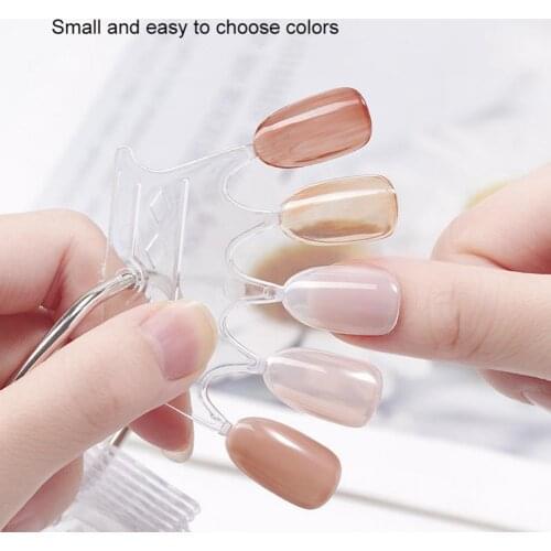 10Pcs/50Pcs Fan-Shaped Nail Display Card Practice ABS Crown Type Nail Art Tips Display Practice Sticks for Manicure