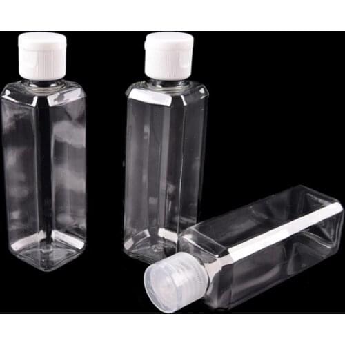 100ml Empty Clear PET Cream Container Refillable Bottles Sample Lotion Bottle Portable Cosmetic Travel Shower Lotion Bottles
