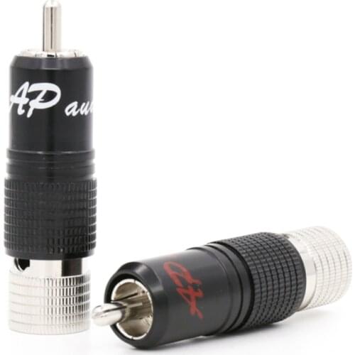 4pcs Audiophile Rhodium plated RCA terminal Audiophile RCA Connector No Solder for DIY RCA audio video cable connector plug