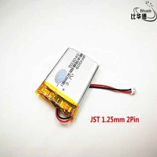 5pcs JST 1.25mm customized Good Qulity 3.7V,600mAH,503040 Polymer lithium ion / Li-ion battery for TOY,POWER BANK,GPS,mp3,mp4