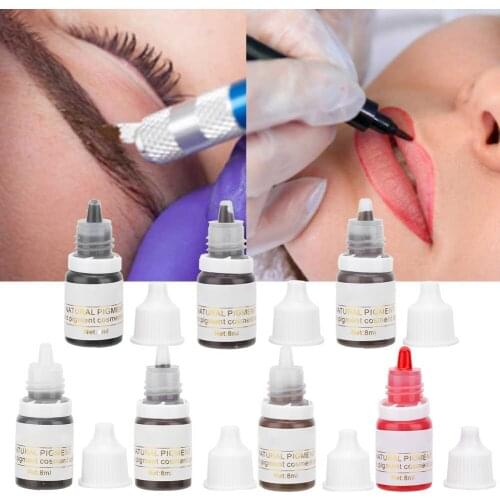 8ml Professional Plant Extract Microblading Tattoo Ink Long-Lasting Eye Lips Eyebrows Makeup Beauty Art Tattoo Pigment Supplies