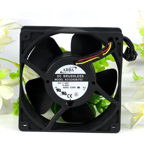 ADDA AD1224UB-F52 12038 12cm 120*120*38mm DC 24V 0.2A DC Brushless blower industrial cooler Cooling Fan