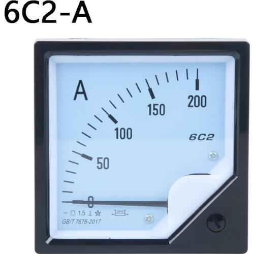 Pointer type DC Amper Meter Analog Panel Ammeter AMP Current Meter Accuracy 1.5 Square 80mm x 80mm 6C2 -A