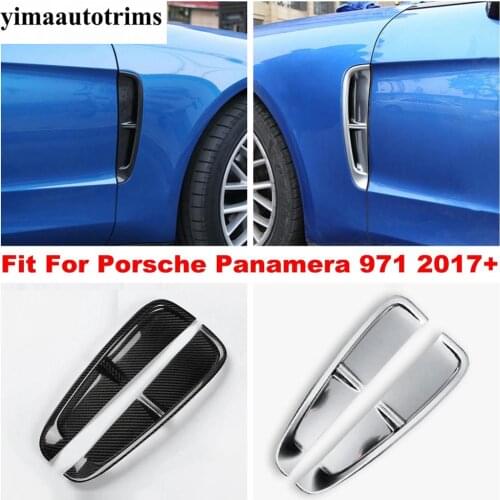 Car Side Air Vent Outlet Panel Decorative Cover Trim ABS Carbon Fiber / Matte Exterior Kit For Porsche Panamera 971 2017 - 2020