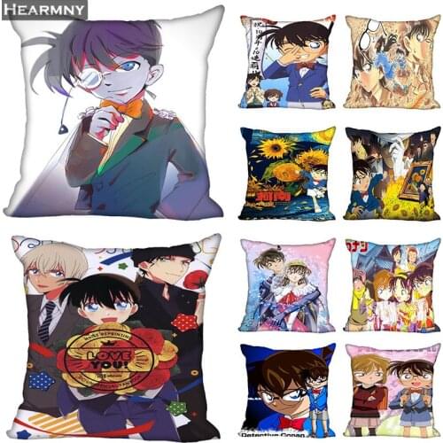 Detective Conan Pillow Case For Home Decorative Pillows Cover Square Invisible Zippered Throw PillowCases