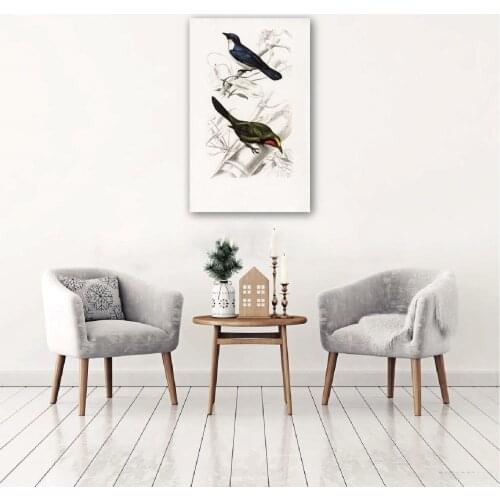 Birds-Decorative Canvas Painting NATURE BIRDS RELAXING DRAWING TABLE