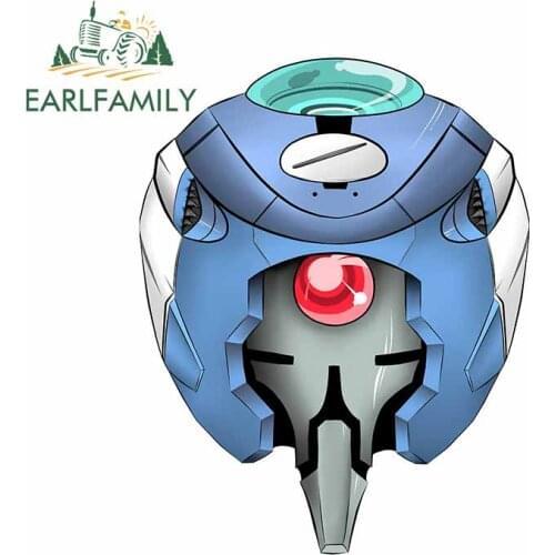 EARLFAMILY 13cm x 10.1cm for Evangelion Helmet Avatar Cartoon Car Stickers Personality Scratch-proof Window Decal VAN Decoration
