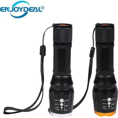 New 2000Lm T6 LED Flashlight Torch Zoomable Aluminum Alloy Durable Sturdy LED Flashlight Torch for Outdoor Camping With Holster