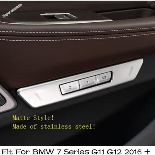 Lapetus Car Interior Seat Adjustment Switch Button Cover Trim For BMW 7 Series G11 G12 2016 - 2020 Stainless Steel Accessories