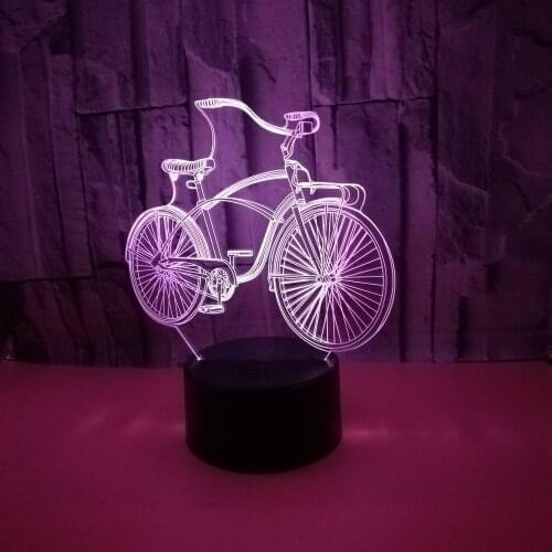 Creative Bicycle 3d Small Desk Lamp Led Multicolor Touch Remote Control 3d Lamp Acrylic Vision Night Table Lamps