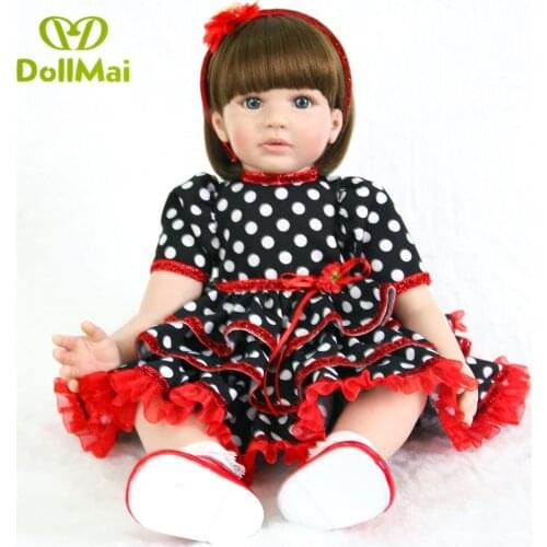 60cm Silicone Vinyl Reborn Baby Doll 24inch Bebes reborn Princess Toddler Alive playmate Doll Birthday Gift Present For Kid Girl