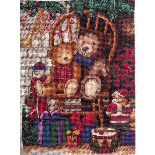 Top Quality Lovely Hot Sell Counted Cross Stitch Kit Christmas Teddies Teddy Bear Friend Friends dim 8721