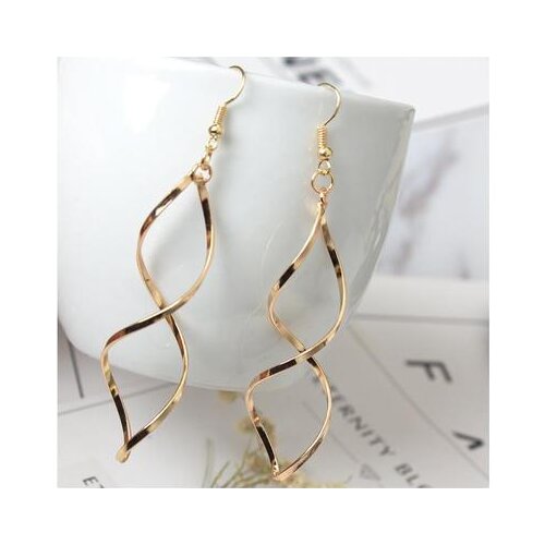 Fashion Simple Spiral Drop Earrings For Women Long Curved Wave Dangle Earrings Statement Wedding Party Jewelry Wholesale
