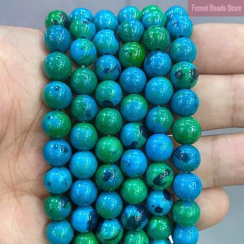 Natural Stone Chrysocolla Round Beads 15" Strand For Jewelry Making Diy Bracelet Necklace Pendant 4 6 8 10 12 14MM Wholesale