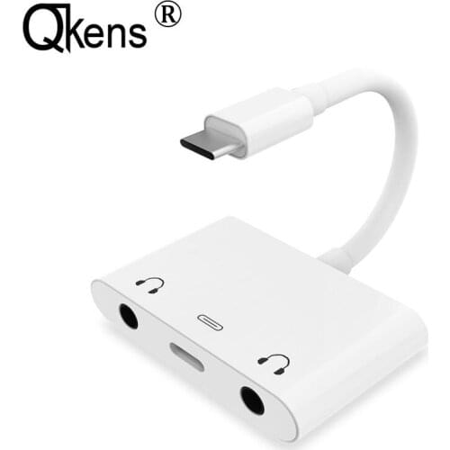 Type C To 3.5 Jack Earphone USB C Dual 3.5mm Earphone Headset Audio Cable Charging Charger OTG Adapter for Huawei P20 P30 Pro LG