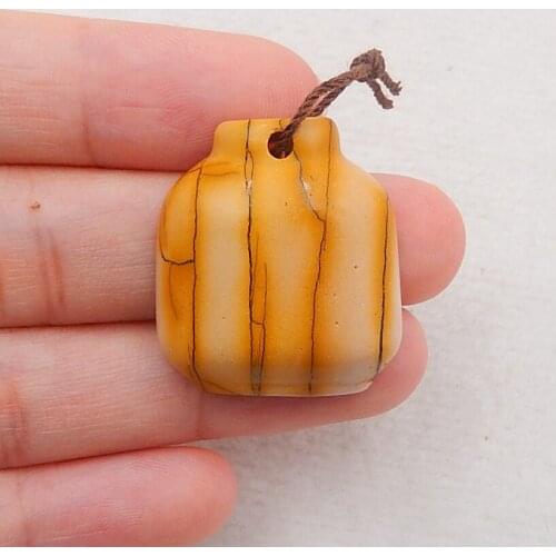 New Design Natural Multi-Color Picasso jasper Carved Fashion Pendant 26x24x8mm，6.8g