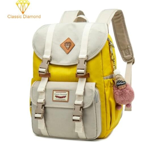 New Waterproof Campus Backpacks Junior School Bags For Teenage Girls Backpack Student Children Bag Nylon Concise Laptop Bagpack