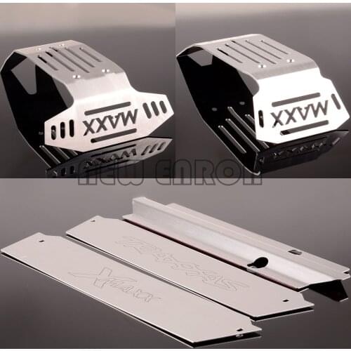 Front & Rear #7744 Chassis Armor Skid Plate Set Hollow Stainless Steel FOR RC CAR Parts 1/5 Traxxas X-Maxx XMAXX 6S 8S 77086-4