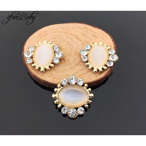 Alloy Button Flat back for Hair Accessories crystal rhinestone button