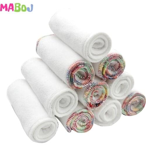 Diaper Insert Couche Lavable 10pcs Washable Reuseable Baby Cloth Diapers Pocket Nappy Inserts Microfiber 3 Layers Insertos