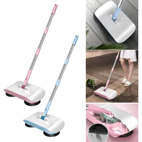Stainless Steel Sweeping Machine Hand Push Rotate Vacuum Cleaner Sweeper Broom Floor Cleaner for Household Hand Push Sweeper Mop