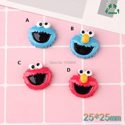 Resin Charms Sesame Street Charms Cartoon Charms for Slime 10pcs Kawaii Flatback Cabochon for Scrapbooking DIY Accessories charm