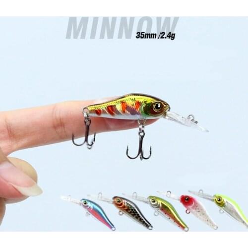 1PCS NEW Arrive ULTRA LIGHT Fishing Lure 2.4g 35mm deep 1-1.5m mini Minnow Hard Bait For Perch Trout Bass