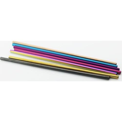 Straight Bent Drinking Straw 18/10 Stainless Steel Metal Straw With Cleaner Brush For Mugs Tea Coffee Bar Party Accessories Set