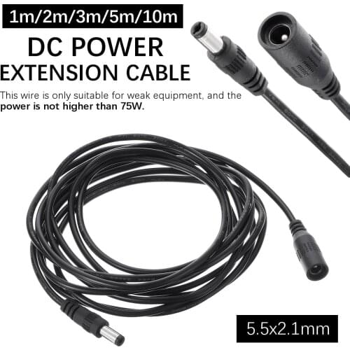 12V DC Power Cord 5.5*2.1mm Male Female Power Adapter Extension Cable 1/2/3/5/10m CCTV Camera Extend Wire For Home Appliance