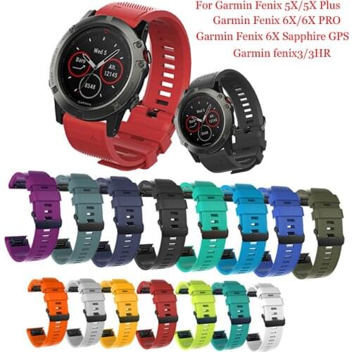 For Garmin Fenix 5X/5Xplus/Fenix 3/Fenix 3 HR Silicone Sport watchband strap Replacement fashion Sport 26mm wristband