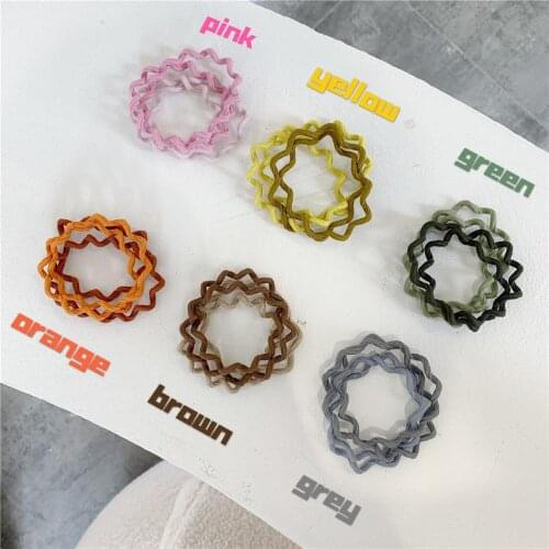 4Pcs/pack Gradient Candy Color Wavy Hair Rope Women Girls Basic Hair Tie Female Fashion Ponytail Rubber Band Hair Accessories