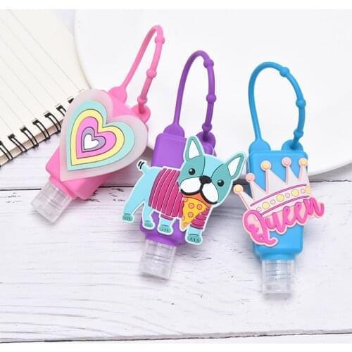 Cartoon Silicone Mini Hand Sanitizer Holder Travel Portable Safe Gel Holder Hangable Liquid Soap Dispenser Containers For Kids