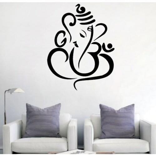 Ganesha Elephant Wall Decal God Elephant Hinduism Bedroom Living Room Wall Stickers Removable Vinyl Art Murals Decoration