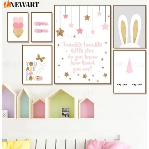 Modern Kids Wall Painting Cute Cartoon Childrens Room Canvas Painting Art Print Poster Picture Wall Nordic Home Bedroom Decor