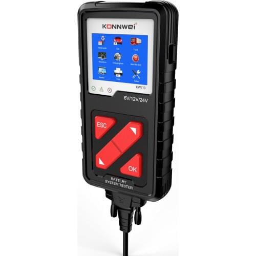 Battery Tester KW710 6V 12V 24V Cranking and Charging System Tester Car Battery Diagnosis Tool for Car Tester Tool