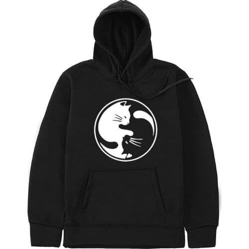 Hoodie men women fashion print red black gray pink autumn and winter fleece hip-hop man cute cat hoodie