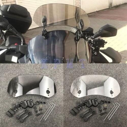 Universal Motorcycle Windshield Risen Adjustable Wind Screen Spoiler Air Deflector For Honda BMW Yamaha Kawasaki Suzuki