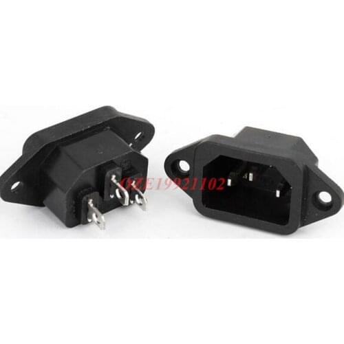 10pcs AC 250V 10A 3-Pin Terminal IEC320 C14 Inlet Power Plug Socket Black Used In Lab Equipment / Fitness Equipment