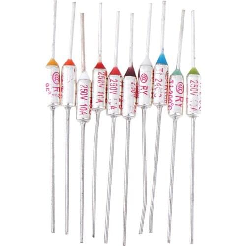 10Pcs High Quality TF Thermal Fuse RY 10A 250V Temperature 95C 133C 145C 157C 172C 184C 192C 200C 216C 240C Thermal Fuse